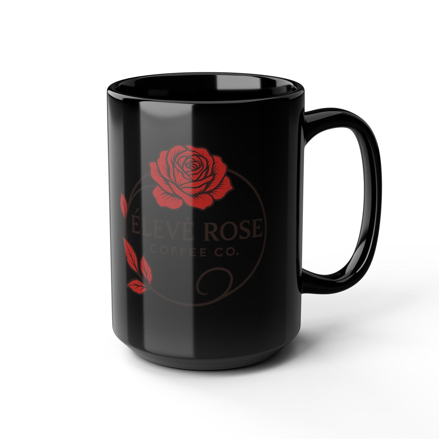 “Beauty, Brains & Bold Roast” Black Mug, 15oz